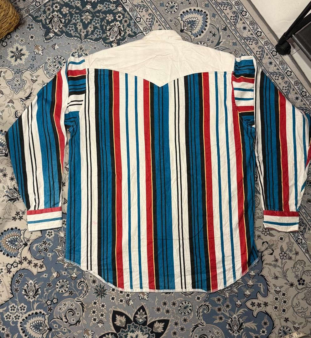 Wrangler Vintage Wrangler Western Shirt Stripe Size US XL / EU 56 / 4 - 2 Thumbnail