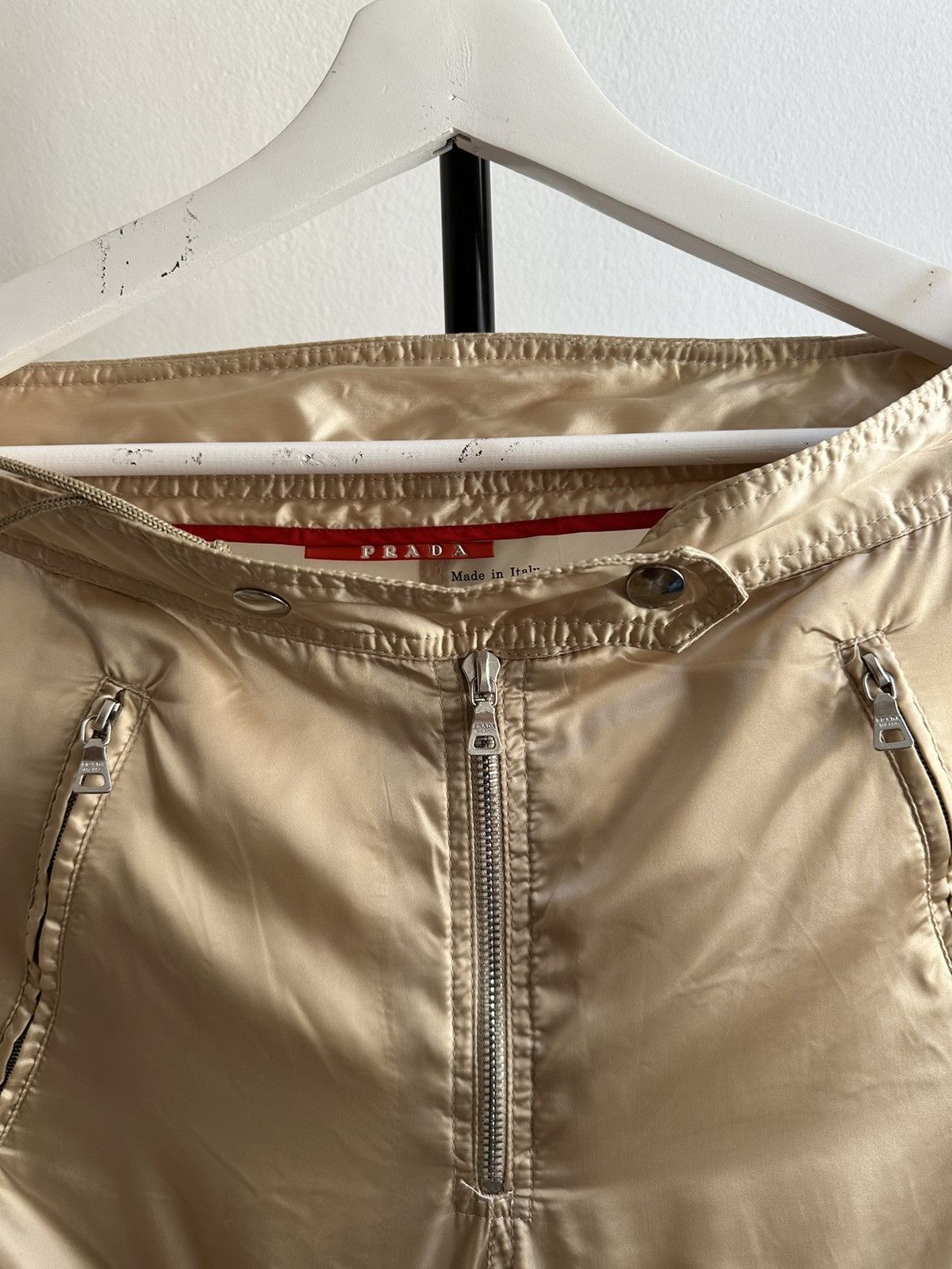 Prada Vintage Nylon Archive Bondage Zipper Laced Cargo Pants