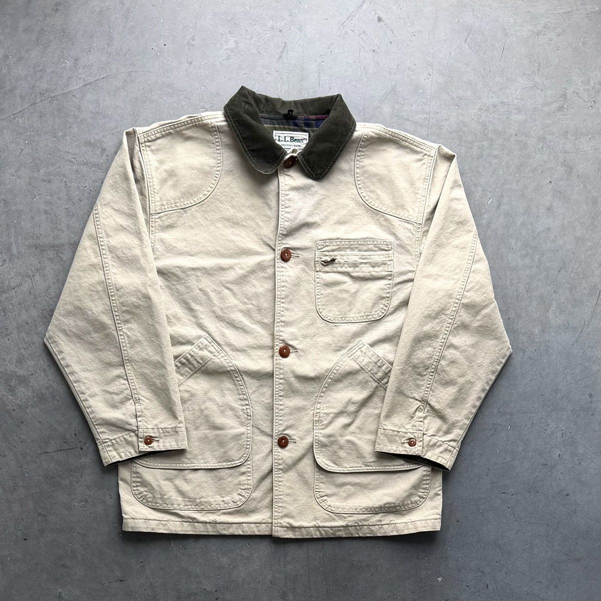 L.L. Bean VINTAGE 90s LL BEAN BARN CHORE COAT BIEGE LARGE CANVAS USA Size US L / EU 52-54 / 3 - 1 Thumbnail