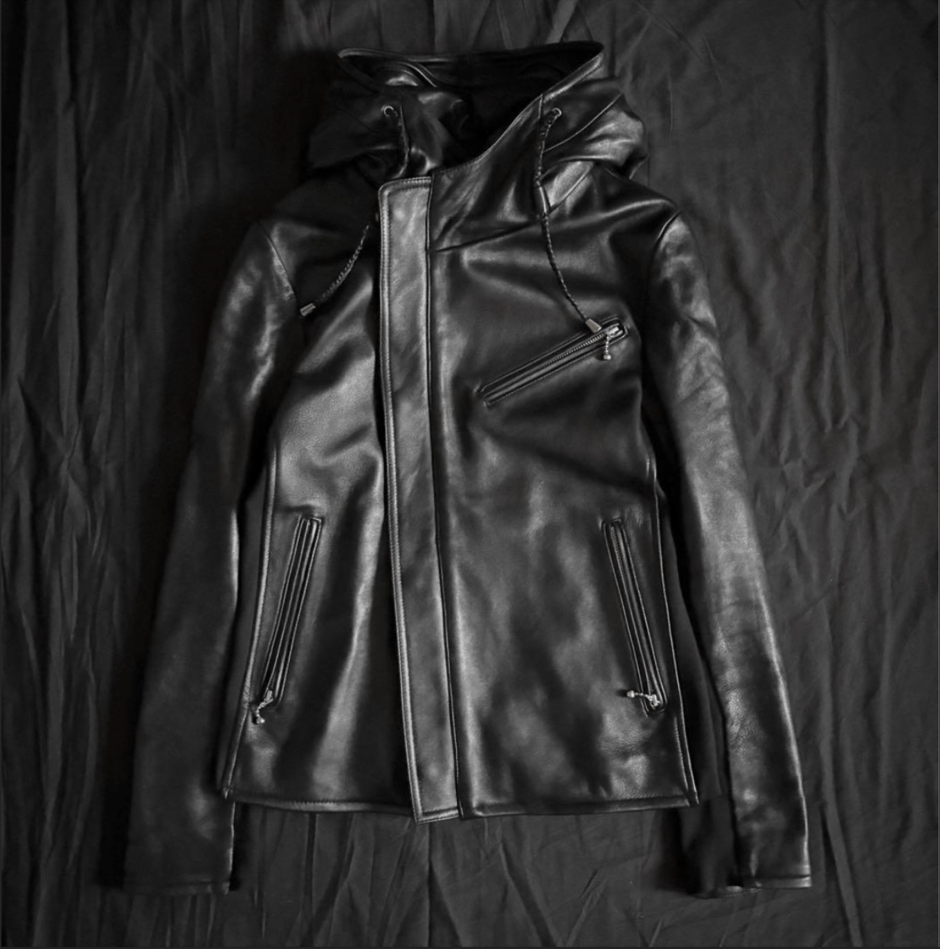 Other Johnny Wolf leather Bono jacket, Asymmetrical Zip, V-kei Size US M / EU 48-50 / 2 - 1 Thumbnail
