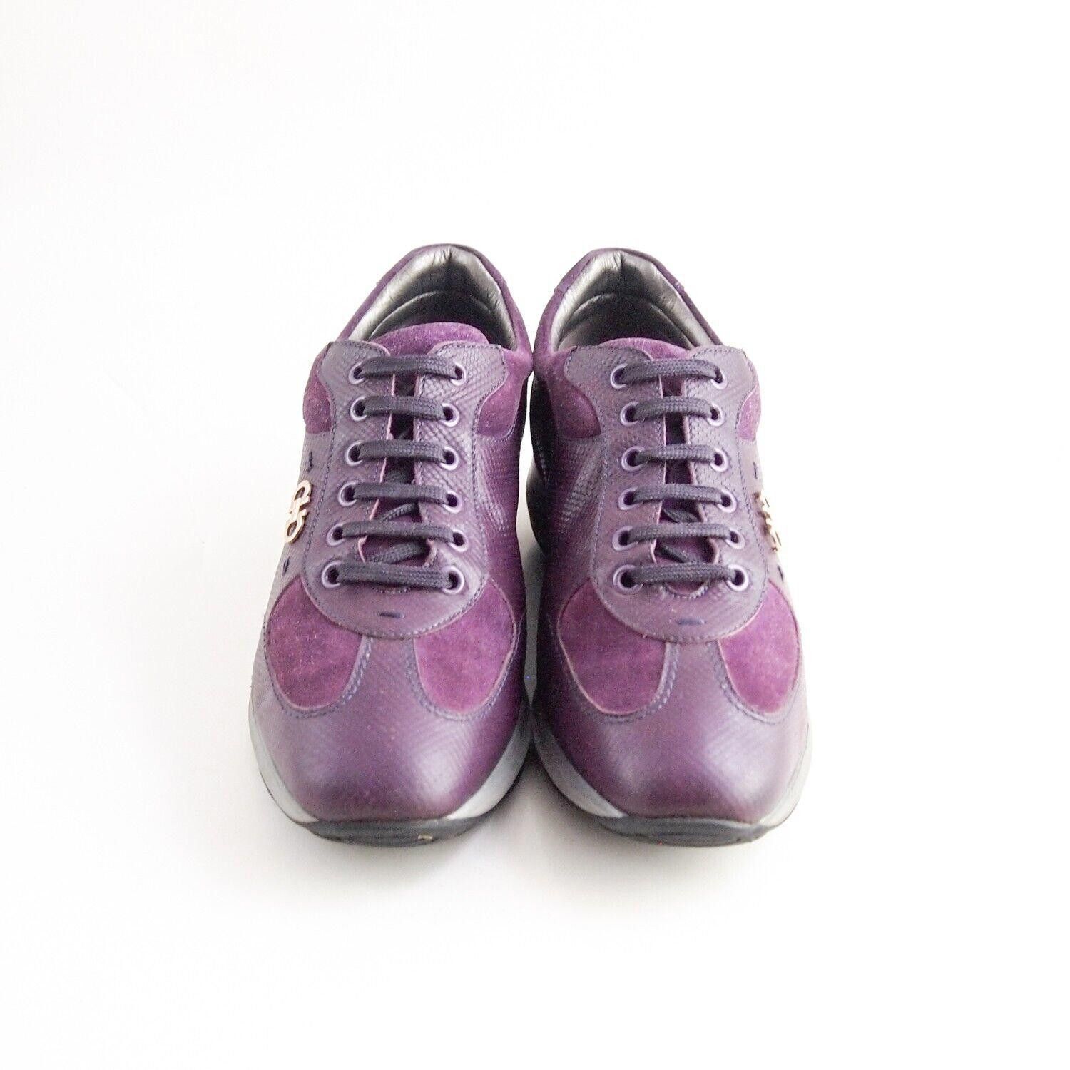 Salvatore Ferragamo Ferragamo Gancio Sneakers Purple Suede Leather EU 37 US 7 B Size US 7 / IT 37 - 3 Thumbnail