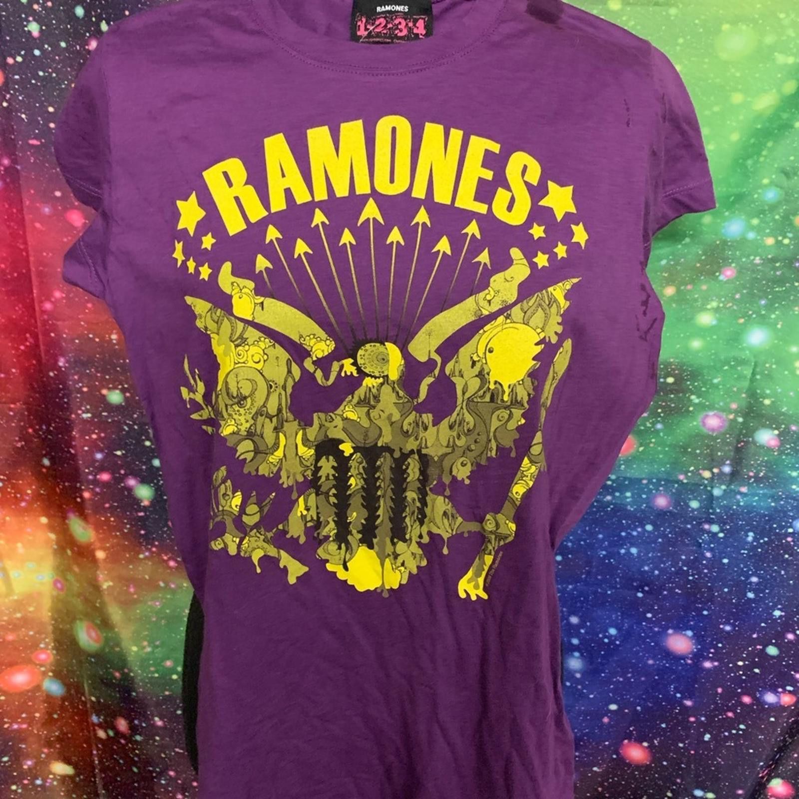 Designer 🖤 Purple Ramones Band T-Shirt Size L / US 10 / IT 46 - 1 Thumbnail