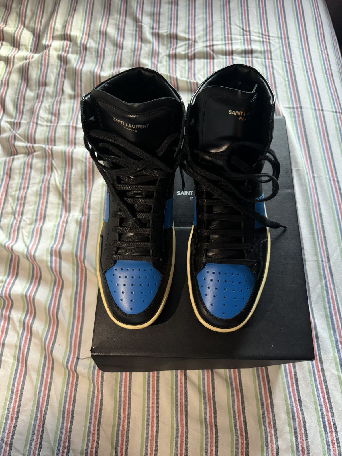 Saint Laurent Paris Saint Laurent High Top Sneakers Size US 9.5 / EU 42-43 - 8 Thumbnail
