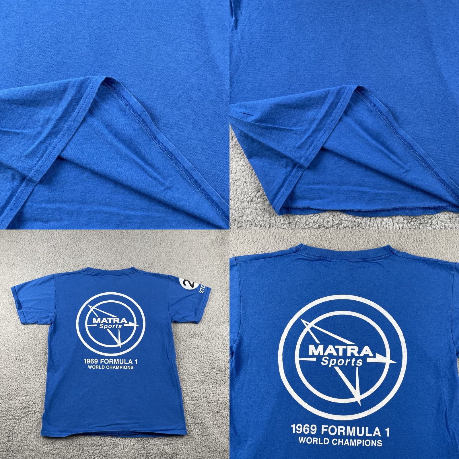 Champion VINTAGE Retro GP Threads Shirt Matra International 1969 Champions Racing Medium Blue Shirt Mens M Blue Retro GP Racing 1960s United Kingdom Size US M / EU 48-50 / 2 - 9 Thumbnail