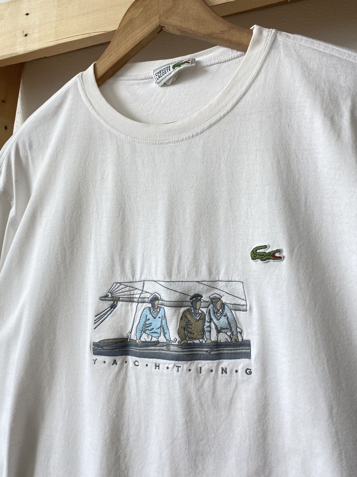 Lacoste Vintage White Lacoste Yachting Tee🌊🛥️ Size US L / EU 52-54 / 3 - 1 Thumbnail
