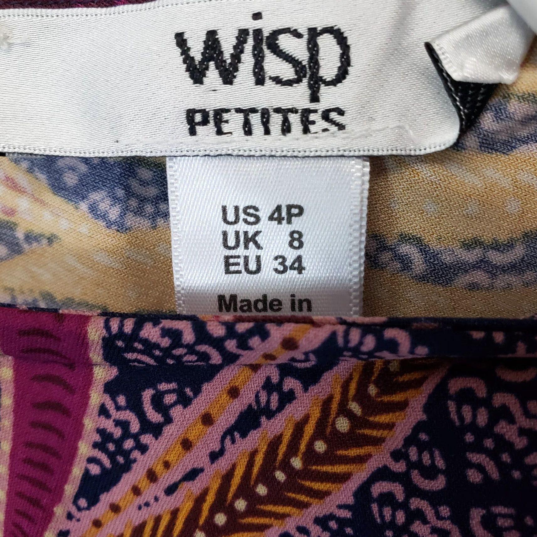 Vintage Wisp Dress Womens 4P Short Floral Smocked 3/4 Sleeve Purple Blue Fit & Flare Size S / US 4 / IT 40 - 6 Thumbnail