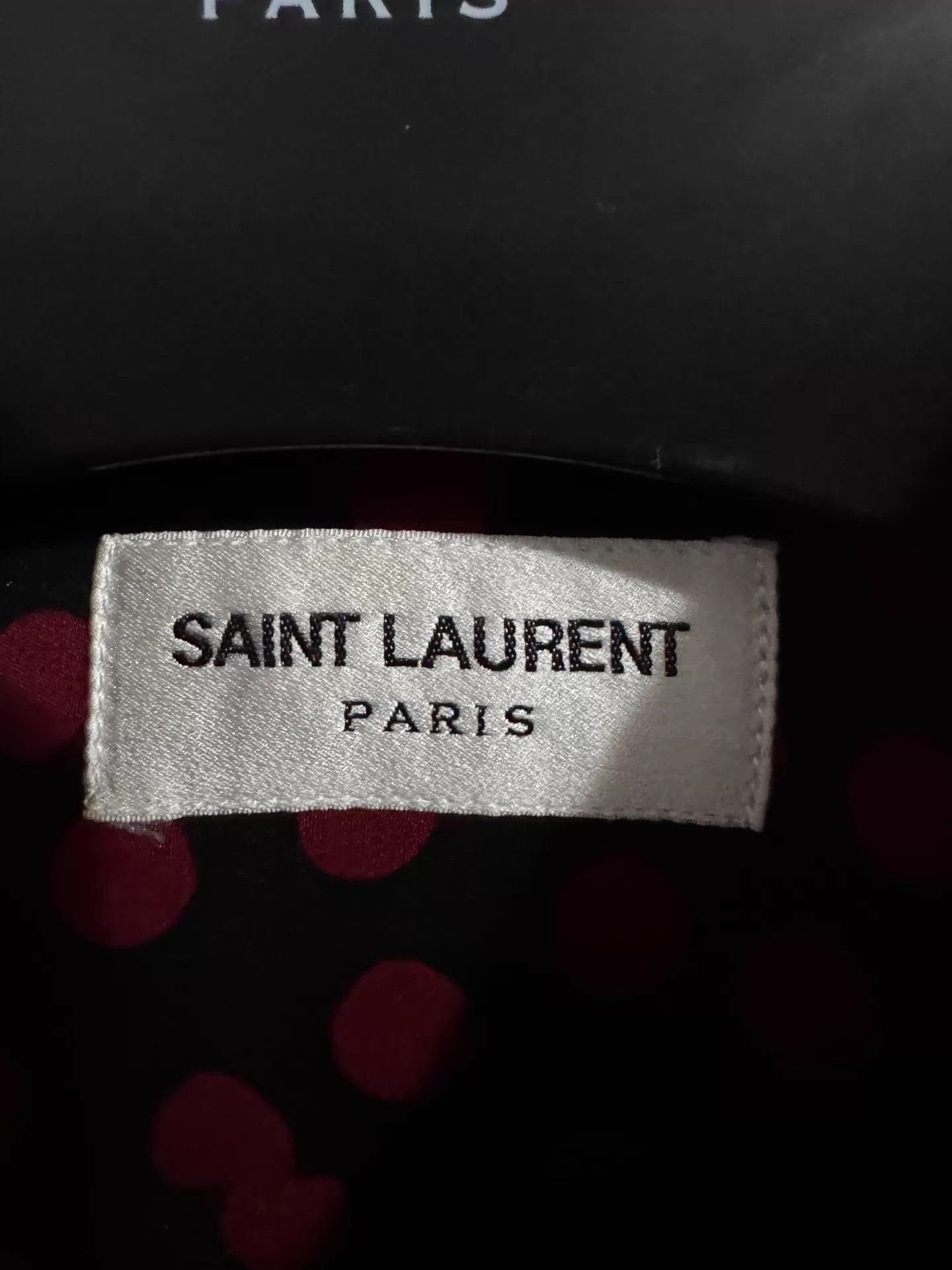 Saint Laurent Paris SLP 19FW Silk Black Red Polka Dot Polo Shirt 37 xs Size US XS / EU 42 / 0 - 6 Thumbnail