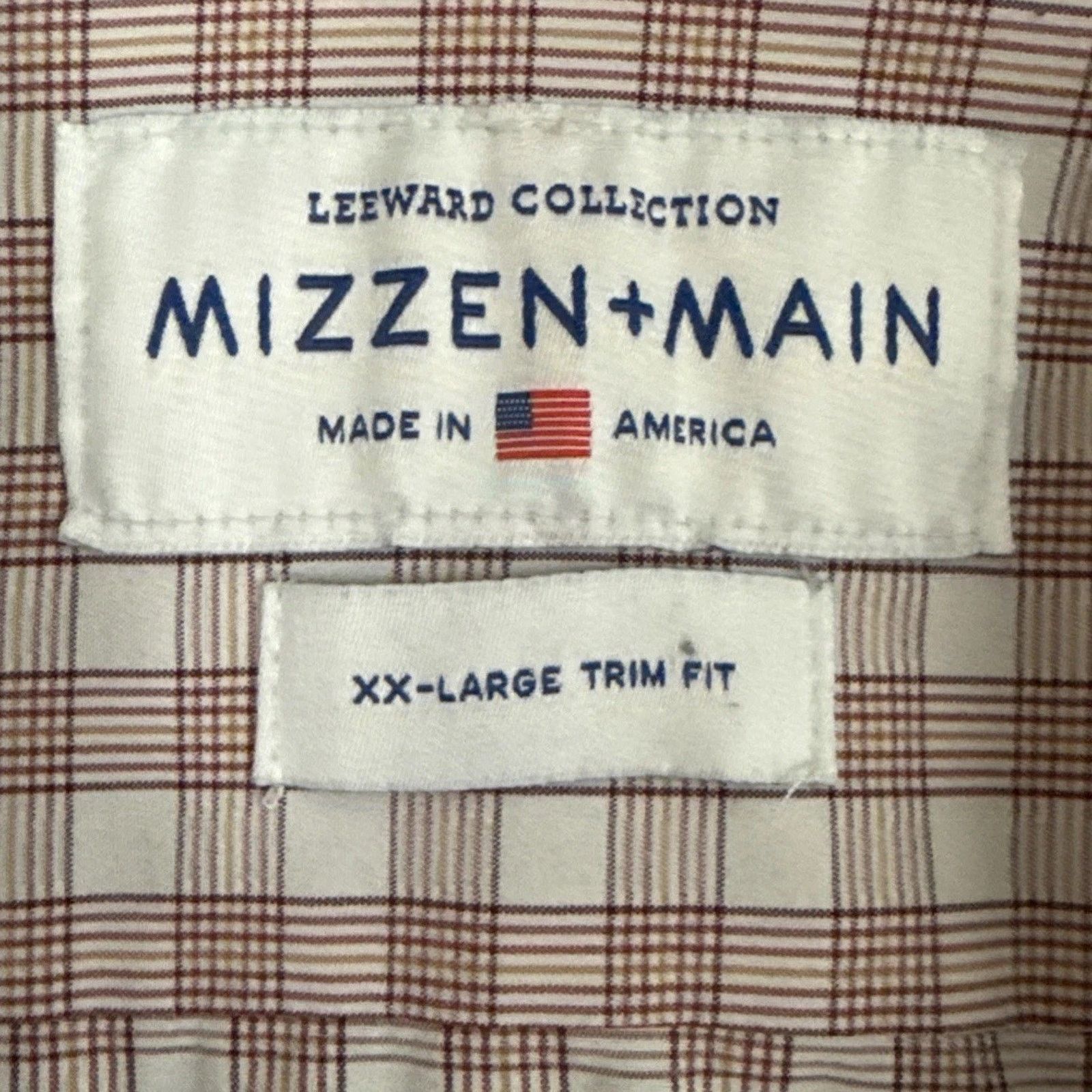 Mizzen+Main Mizzen Main Leeward Dress Shirt Mens XXL Burgundy Check Trim Size US XXL / EU 58 / 5 - 2 Thumbnail