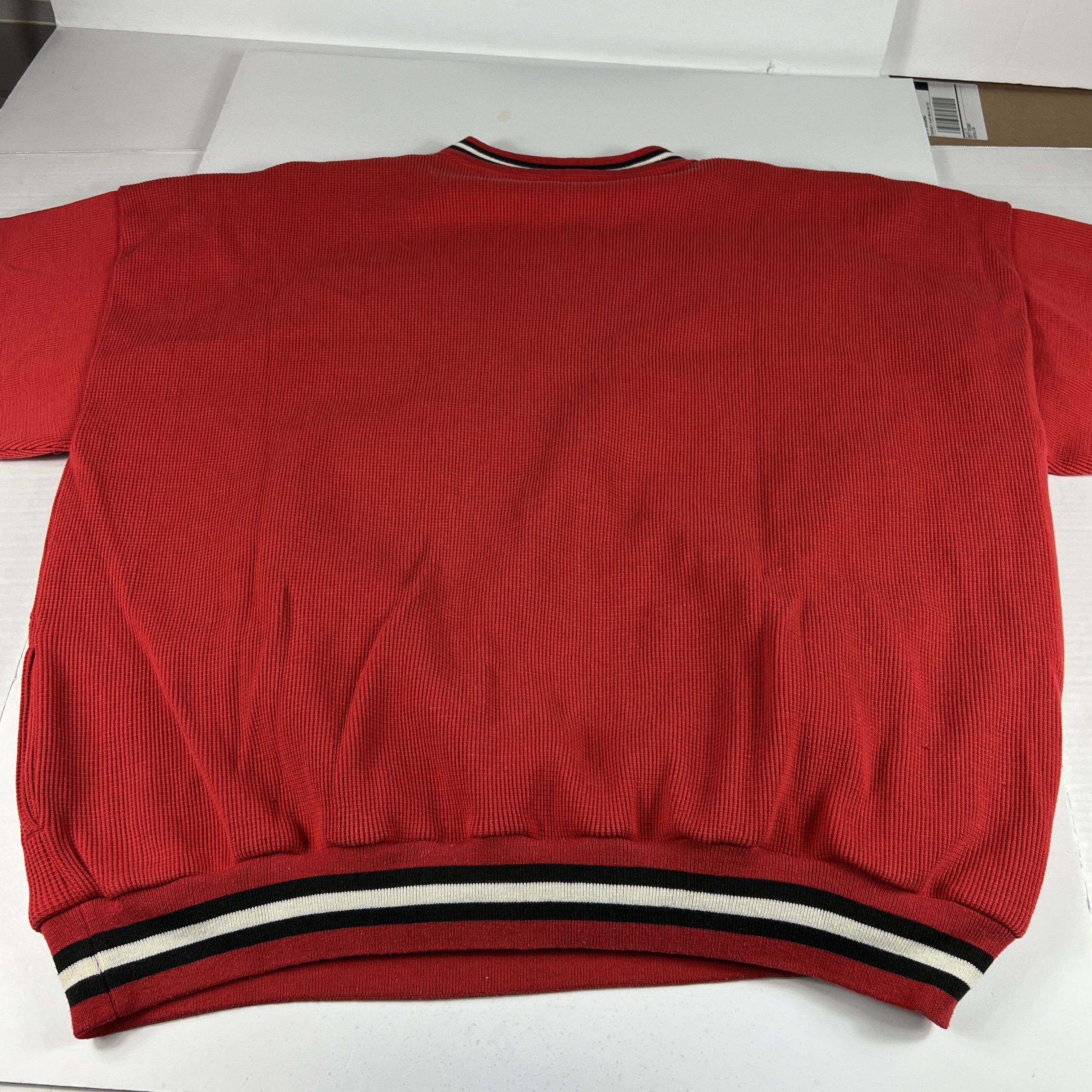 MLB × Russell Athletic × Vintage VTG Russell Cincinnati Reds Thermal Sweatshirt Red Crewneck Size US XXL / EU 58 / 5 - 14 Thumbnail