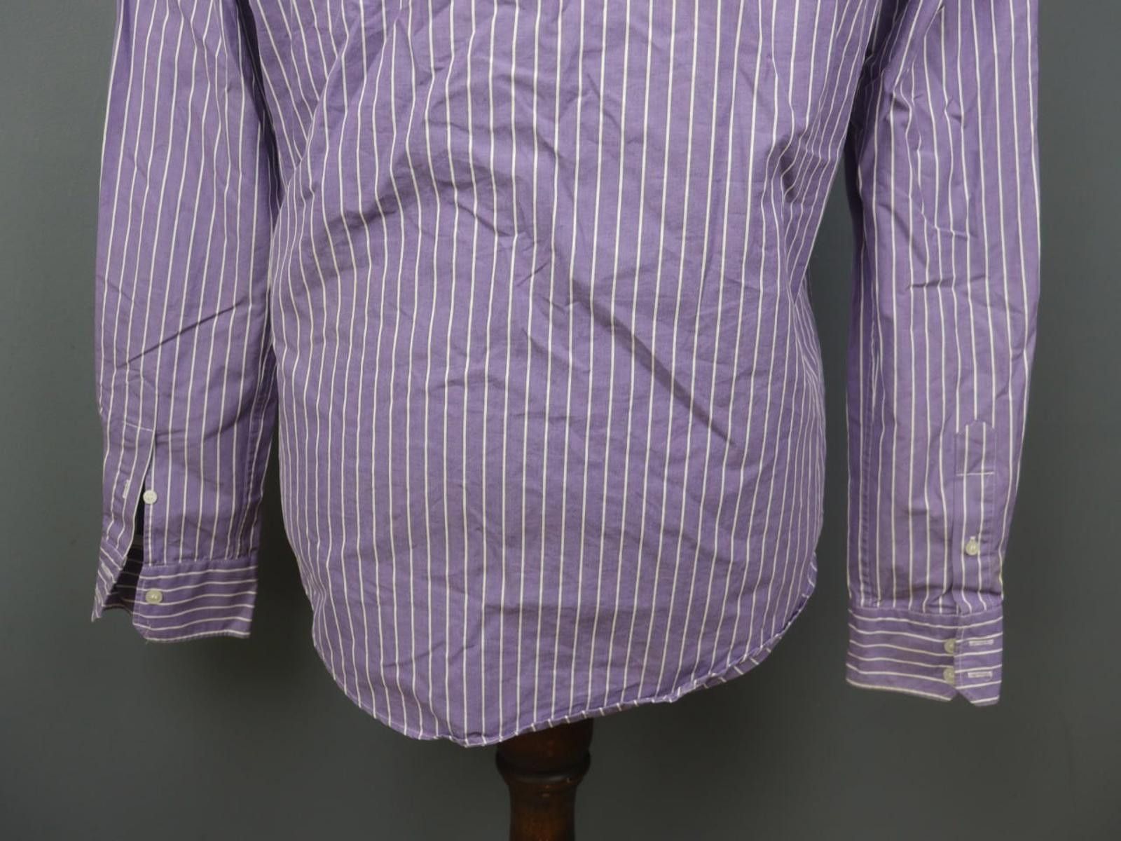 Designer Boggi Milano Purple White Striped Shirt Size M Size US M / EU 48-50 / 2 - 6 Thumbnail
