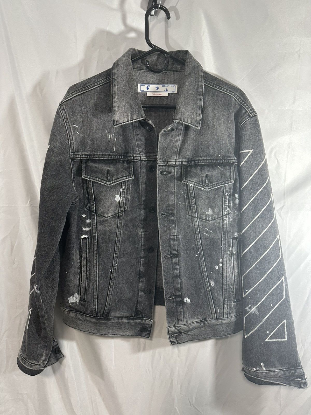 Off-White OFF WHITE DENIM STRIPER JACKET Size US L / EU 52-54 / 3 - 2 Thumbnail