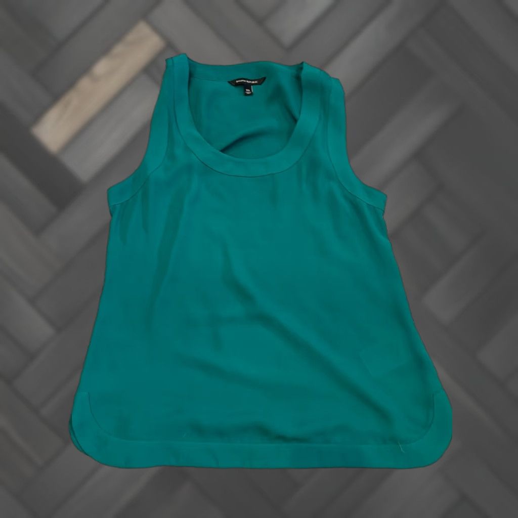 Banana Republic Banana Republic Blouse Womens XS Green Sleeveless Semi Sheer Tank Top Casual Size XS / US 0-2 / IT 36-38 - 1 Thumbnail