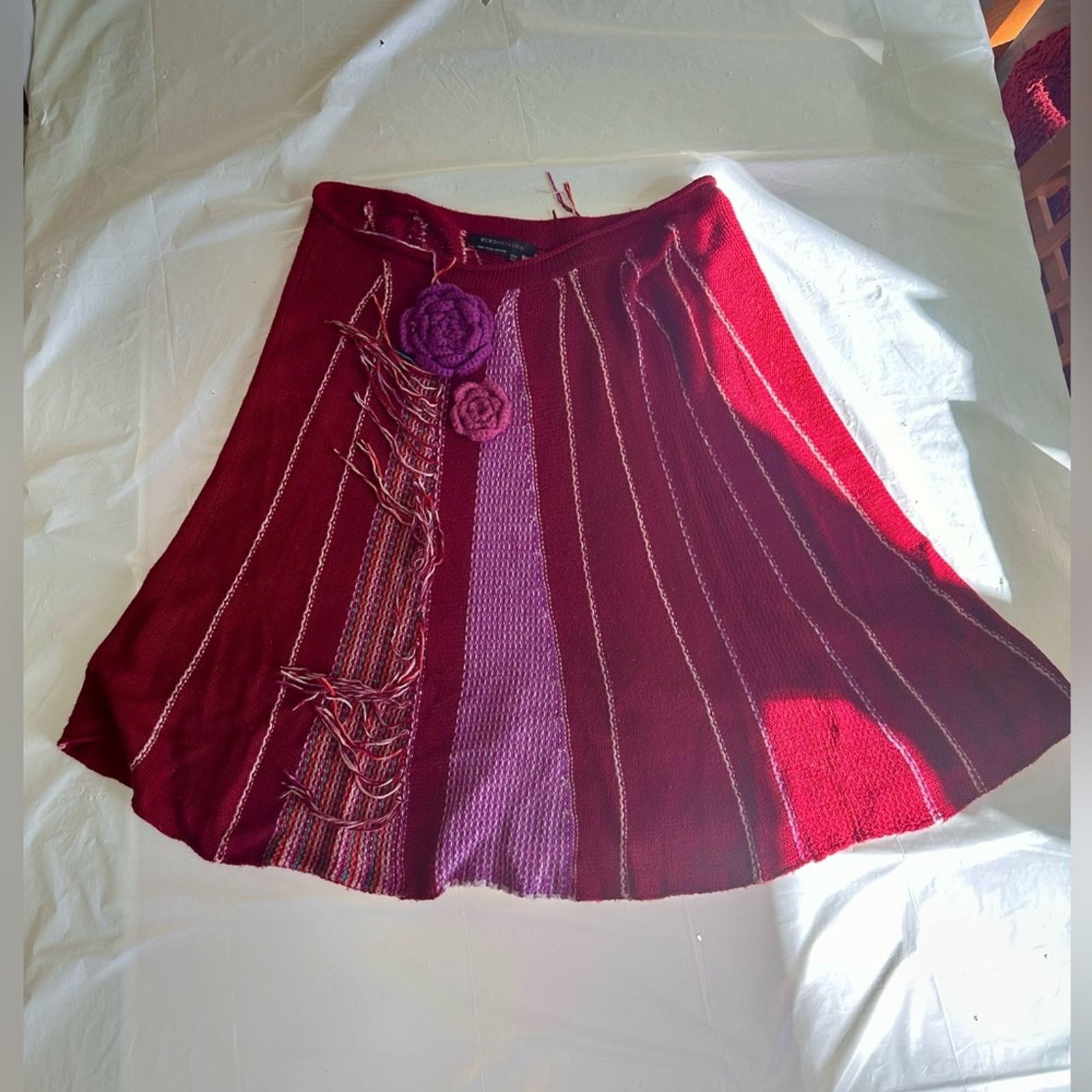 Bcbgmaxazria BCBGMaxAzira Red Hand Detailed over head shawl L Size ONE SIZE - 1 Thumbnail
