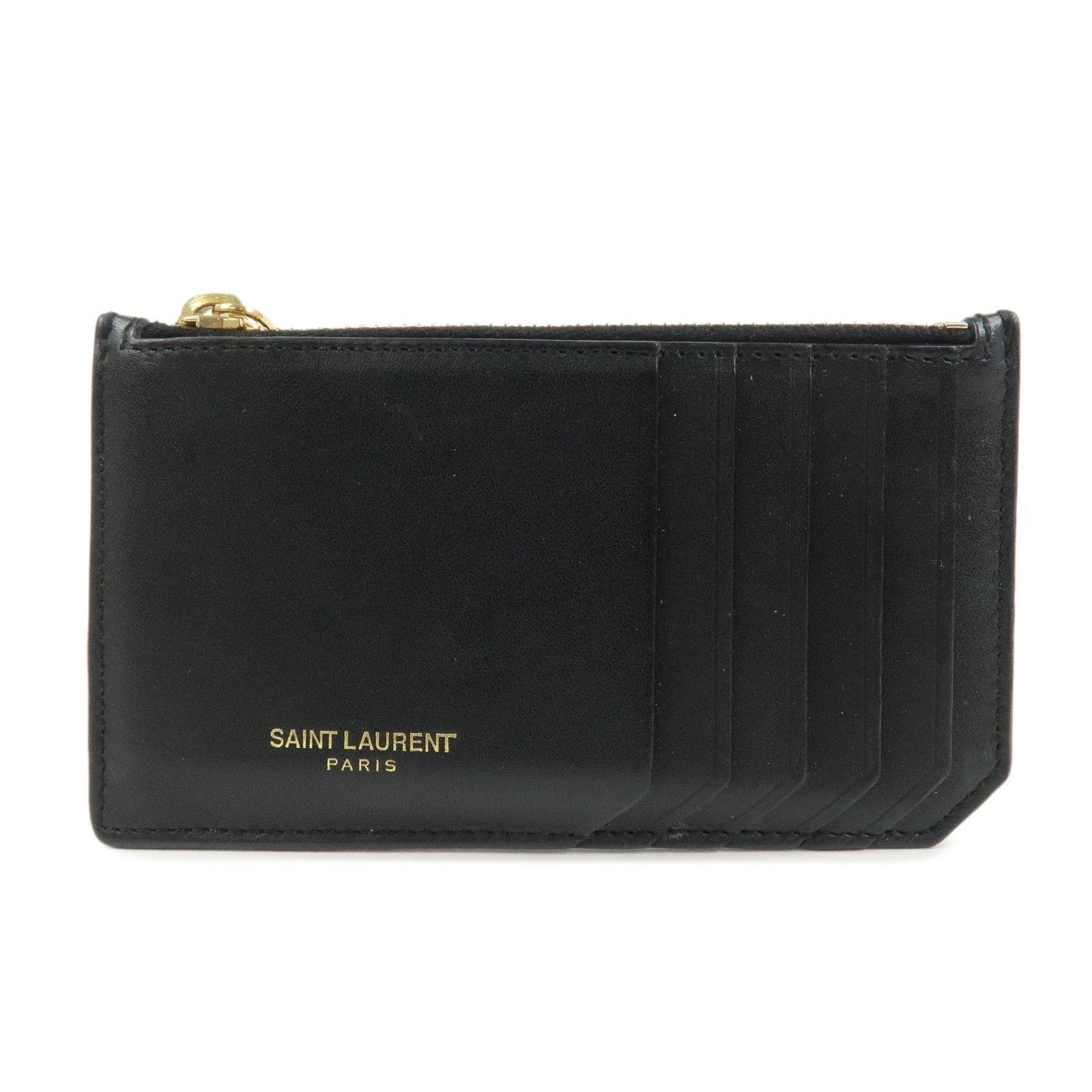 Saint Laurent Paris Saint Laurent Calfskin Card Holder Black Size ONE SIZE - 1 Thumbnail
