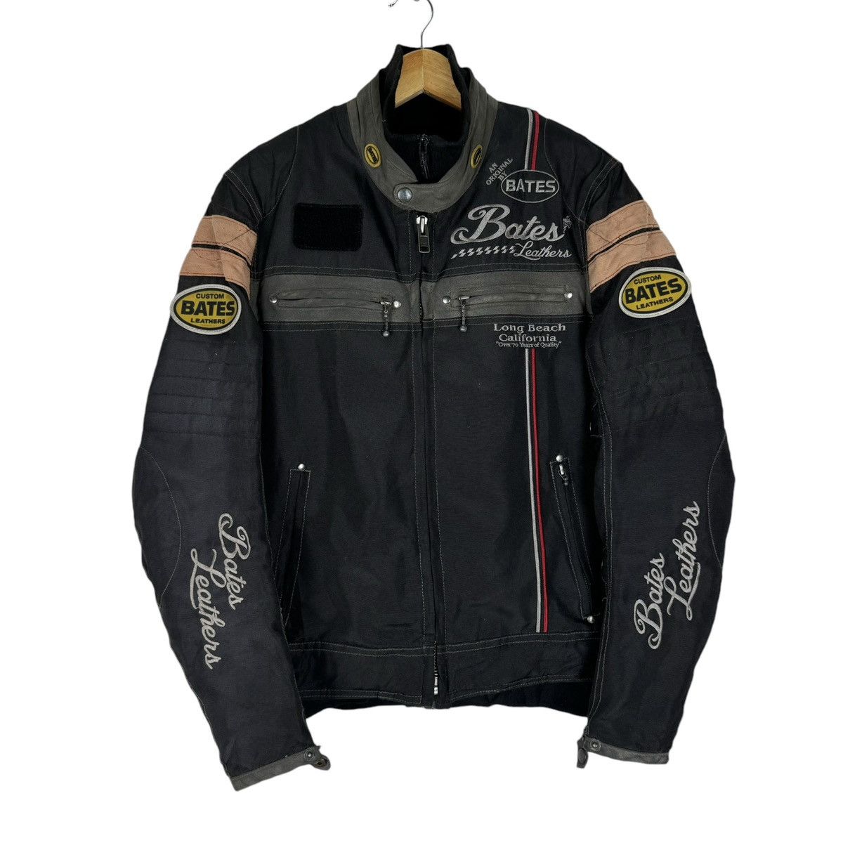 Bates Hats ❄️BATES LONG BEACH RACING BIKERS JACKET Size US L / EU 52-54 / 3 - 1 Thumbnail