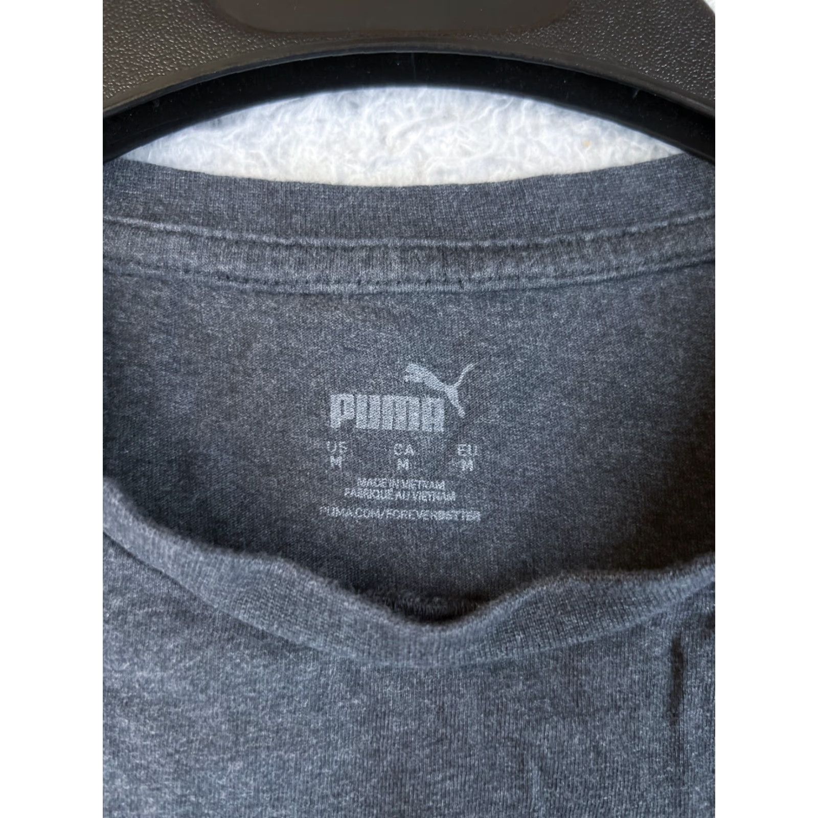 Puma PUMA Camo Graphic Print Shirt Mens Small Dark Heather Gray Crew Neck 100% Cotton Size US S / EU 44-46 / 1 - 3 Thumbnail