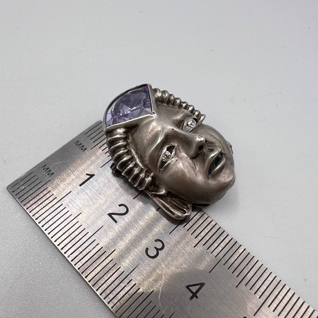 Jewelry Antique Gothic Women's Pin Brooch Face Silver 800 Artisan Size ONE SIZE - 3 Thumbnail