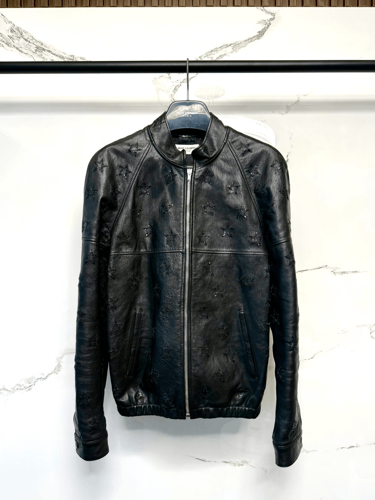 Saint Laurent Paris saint laurent star pattern leather jacket Size US S / EU 44-46 / 1 - 1 Thumbnail
