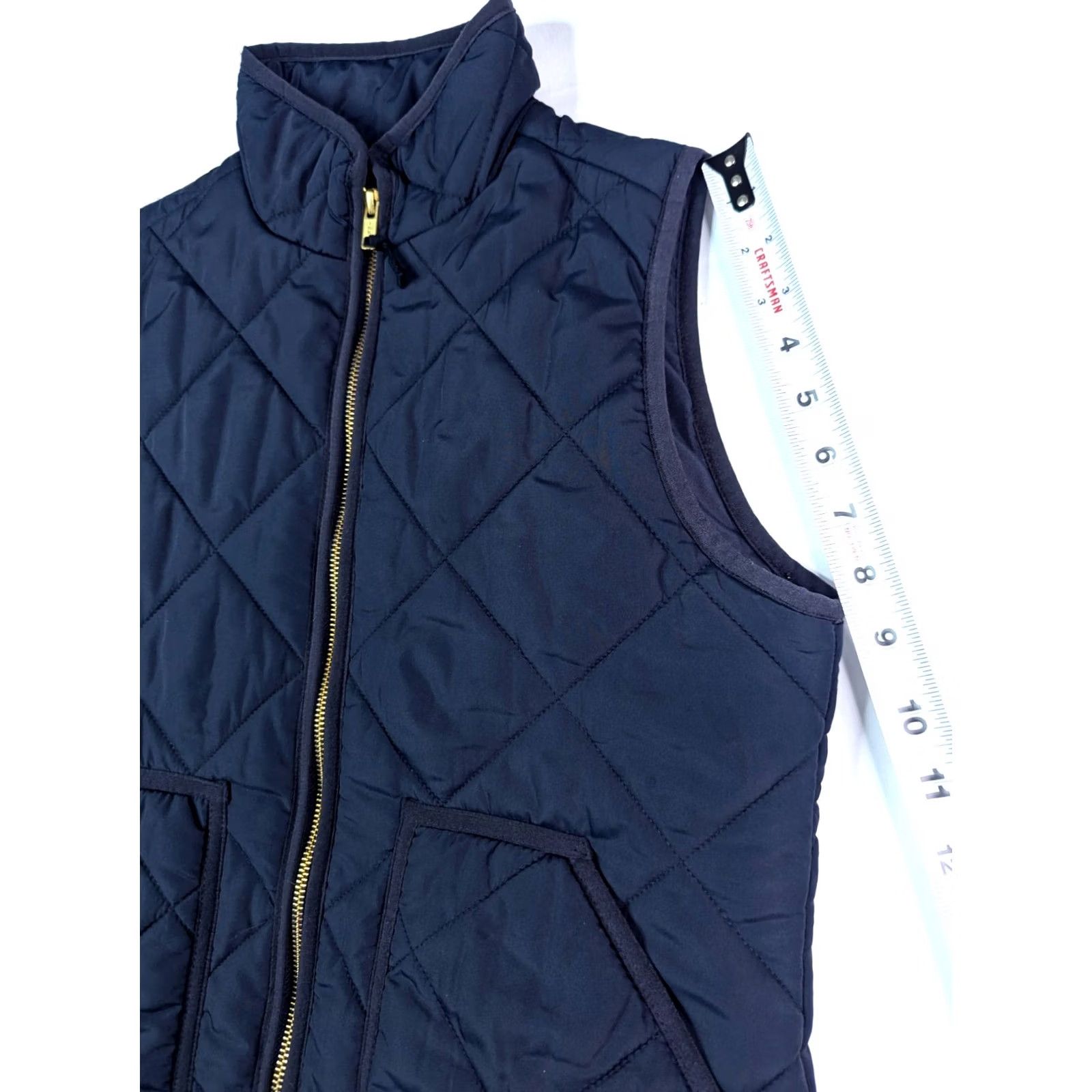J.Crew J. Crew Quilted Vest Men XS Navy Blue Insulated Lightweight Pockets Zip Mid-Length Jacket Coat Outerwear Size US XS / EU 42 / 0 - 5 Thumbnail