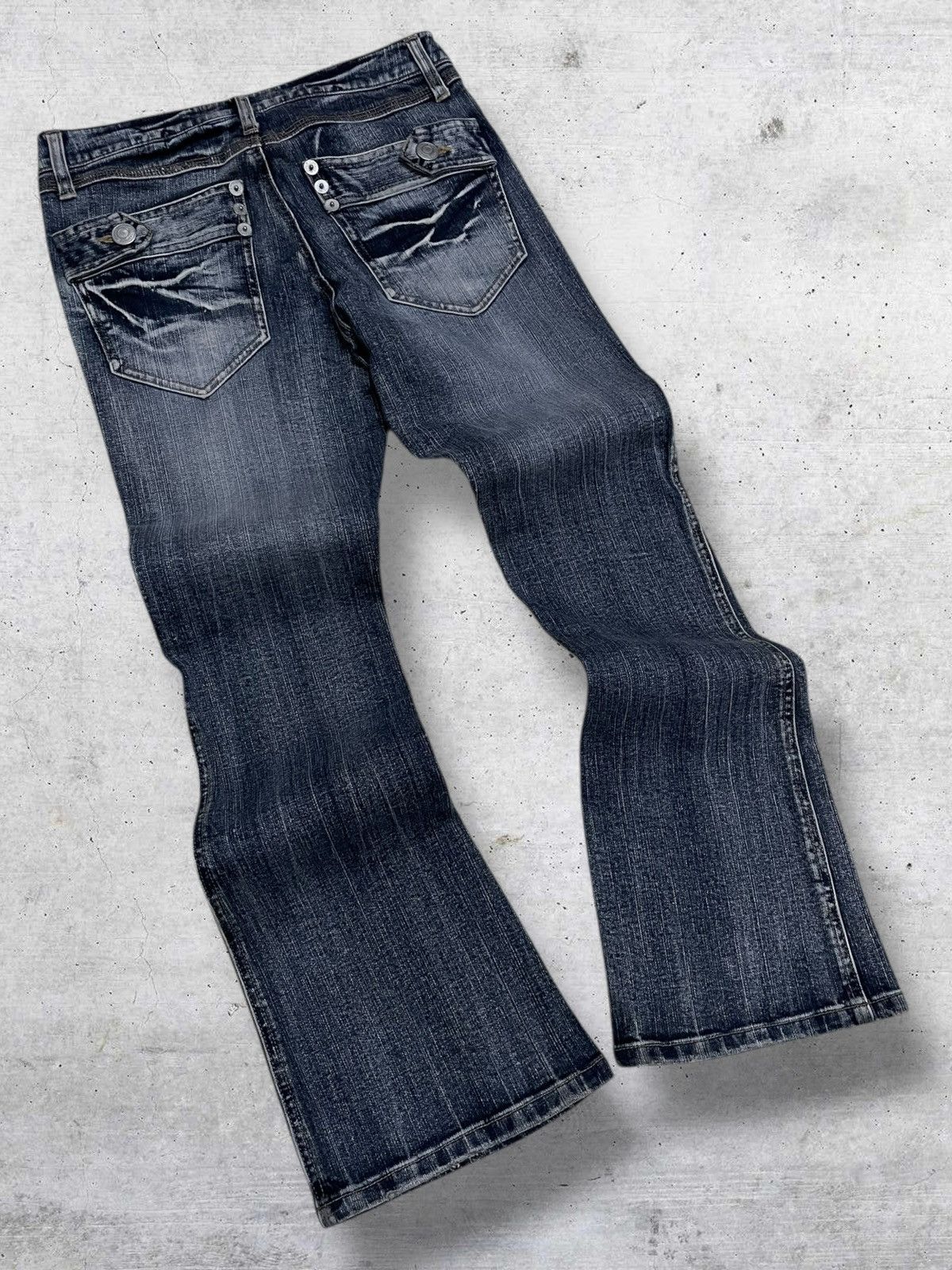 Tornado Mart VINTAGE DAILY TOPIC 1990S JAPAN DESIGNER FLARED RETRO DENIM Size US 28 / EU 44 - 9 Thumbnail