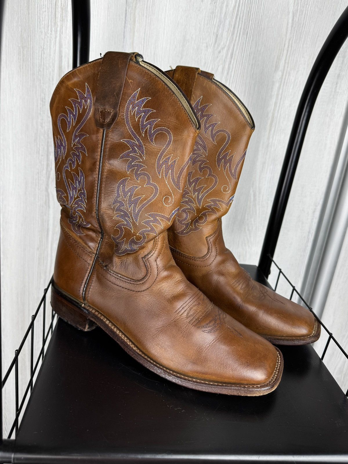 Cowboy Equipment Tin Star Boots Cowboy Western Texas Leather shoes size 6.5D Size US 6.5 / EU 39-40 - 3 Thumbnail