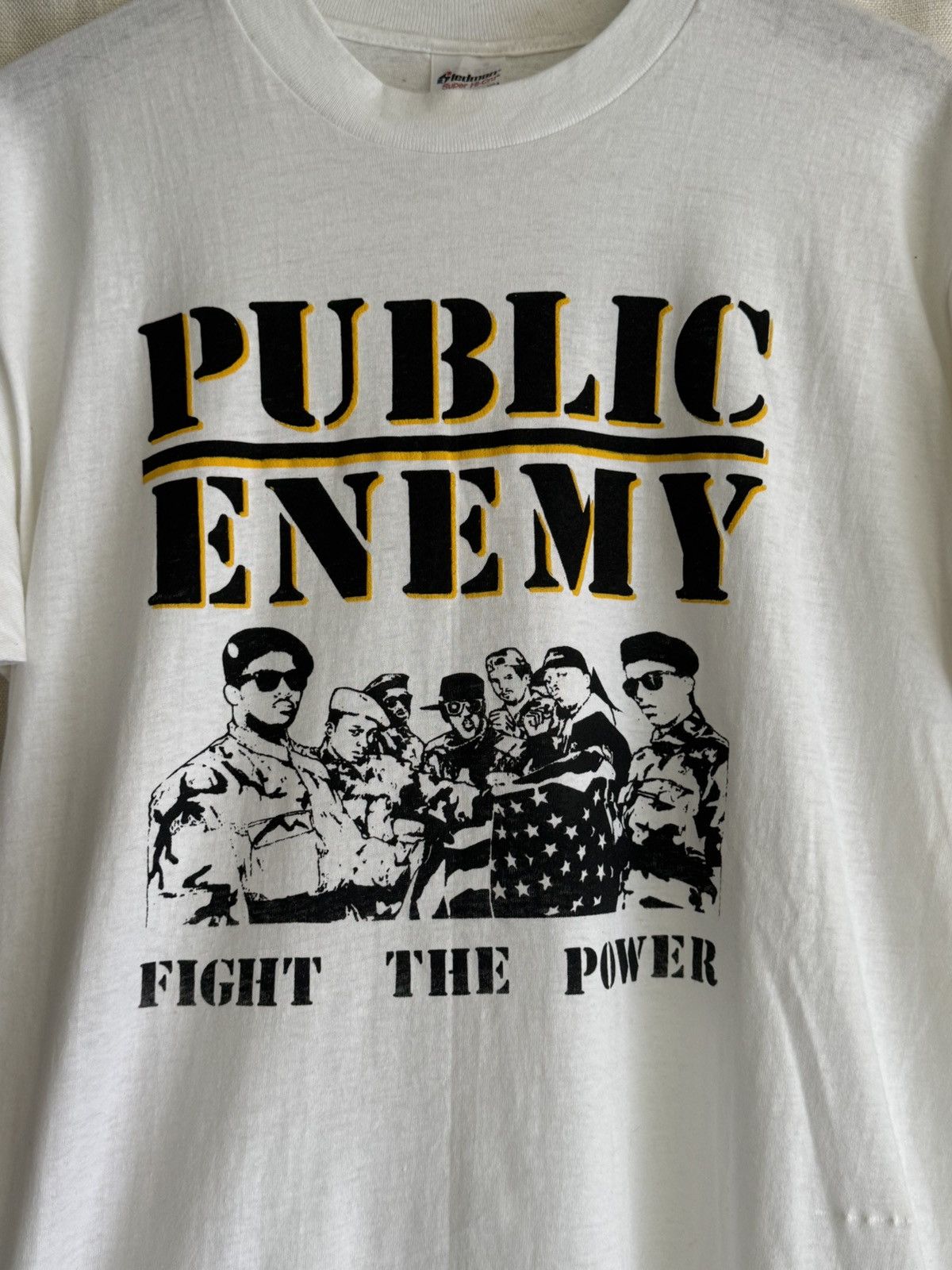 Vintage 1987 Single Stitch Public Enemy Fight The Power Vintage Tee Size US L / EU 52-54 / 3 - 3 Thumbnail