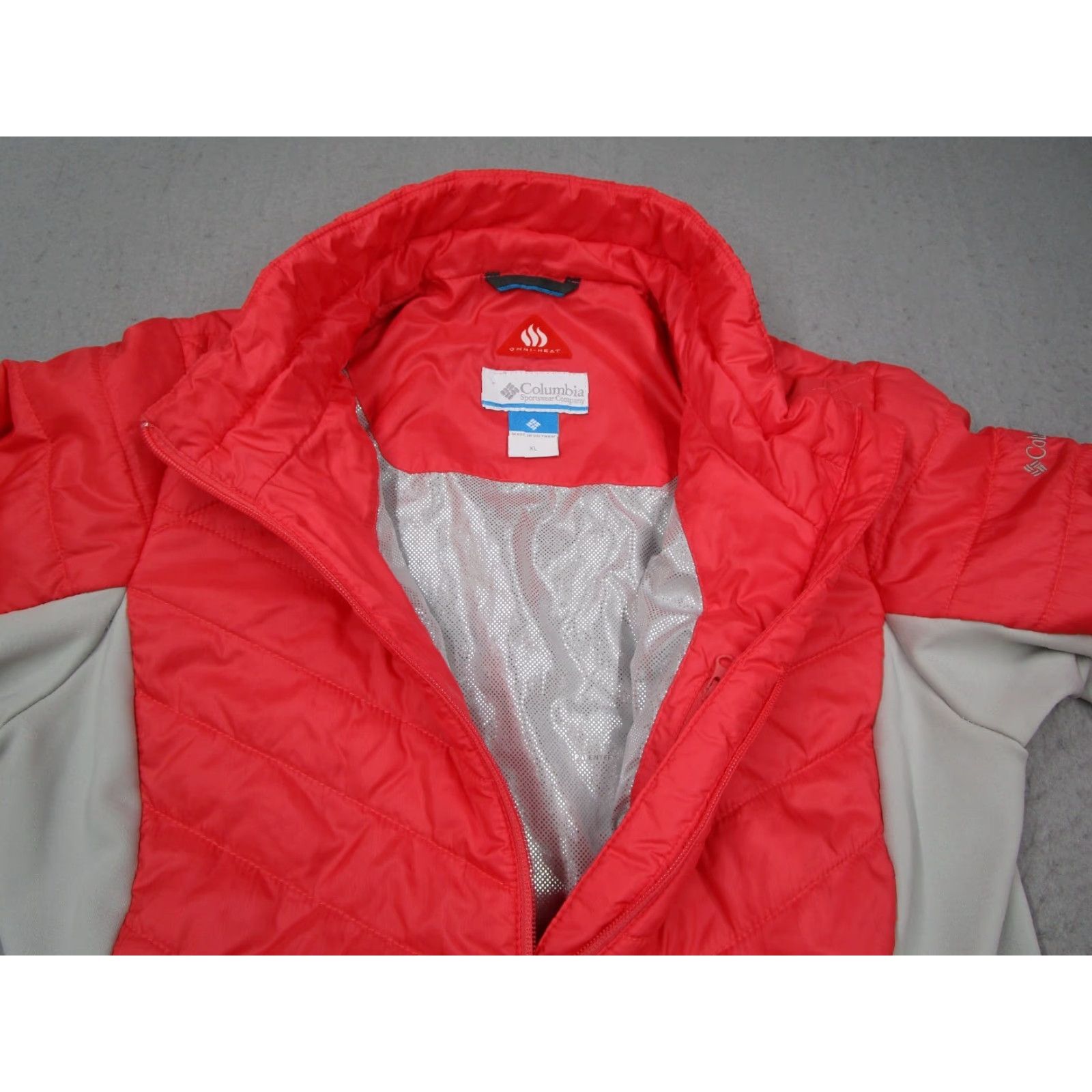 Vintage Columbia Jacket Women XL Pink Omni Heat Insulated Full Zip Puffer Travel Size XL / US 12-14 / IT 48-50 - 2 Thumbnail