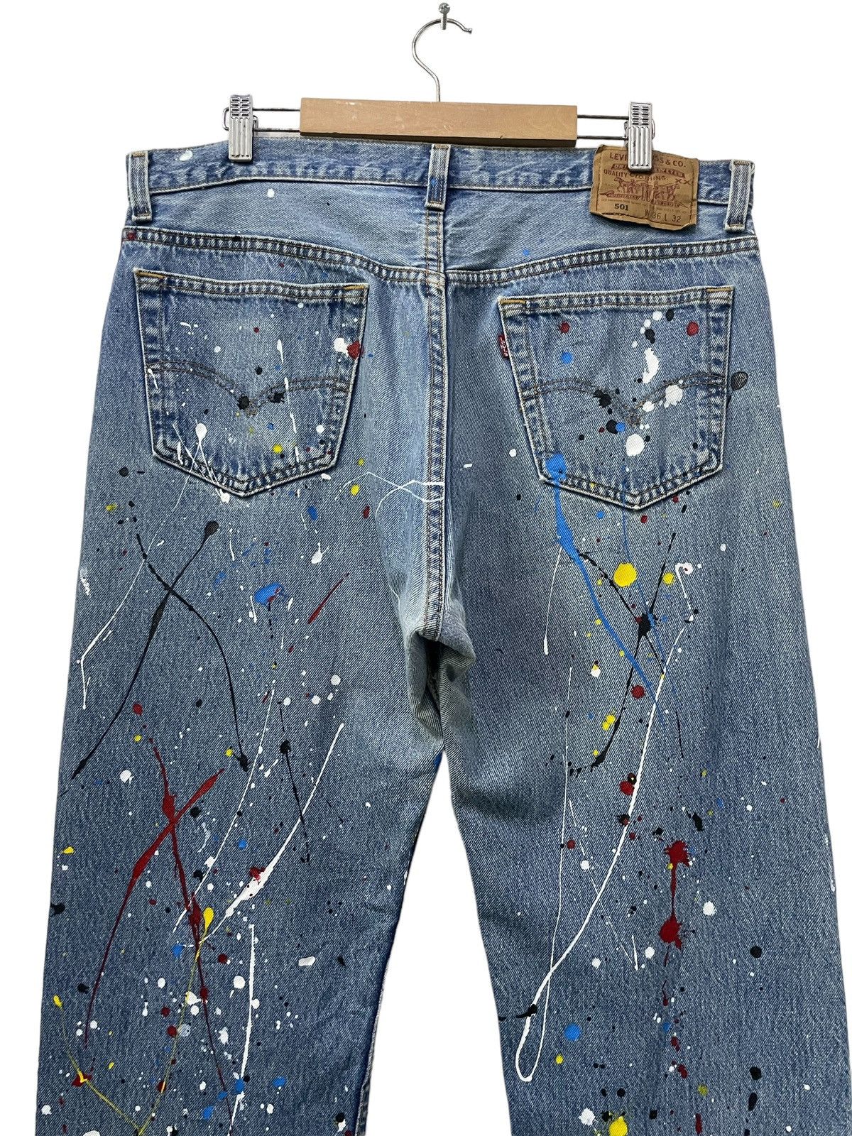 Levi's × Vintage Vintage Levis 501 Sex Pistol Paint Splatter Punk Jeans Size US 36 / EU 52 - 11 Thumbnail