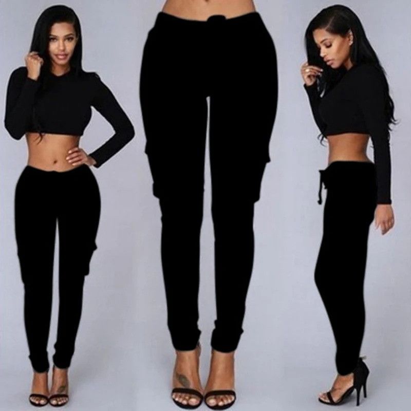 The Unbranded Brand Women's Casual Pocket Combat Trousers High Waist Joggers Size 26" / US 2 / IT 38 - 4 Thumbnail