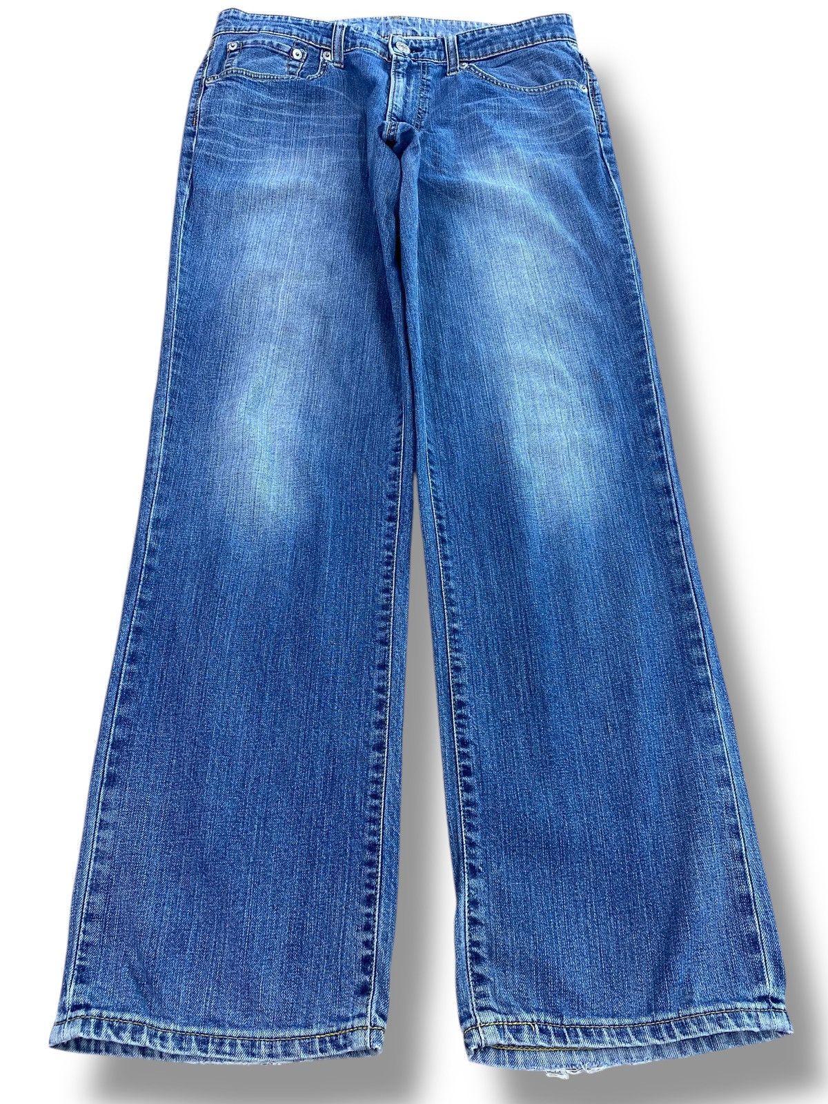 Edwin Edwin Whiskered Light Wash Baggy Jeans Style Size US 35 - 1 Thumbnail