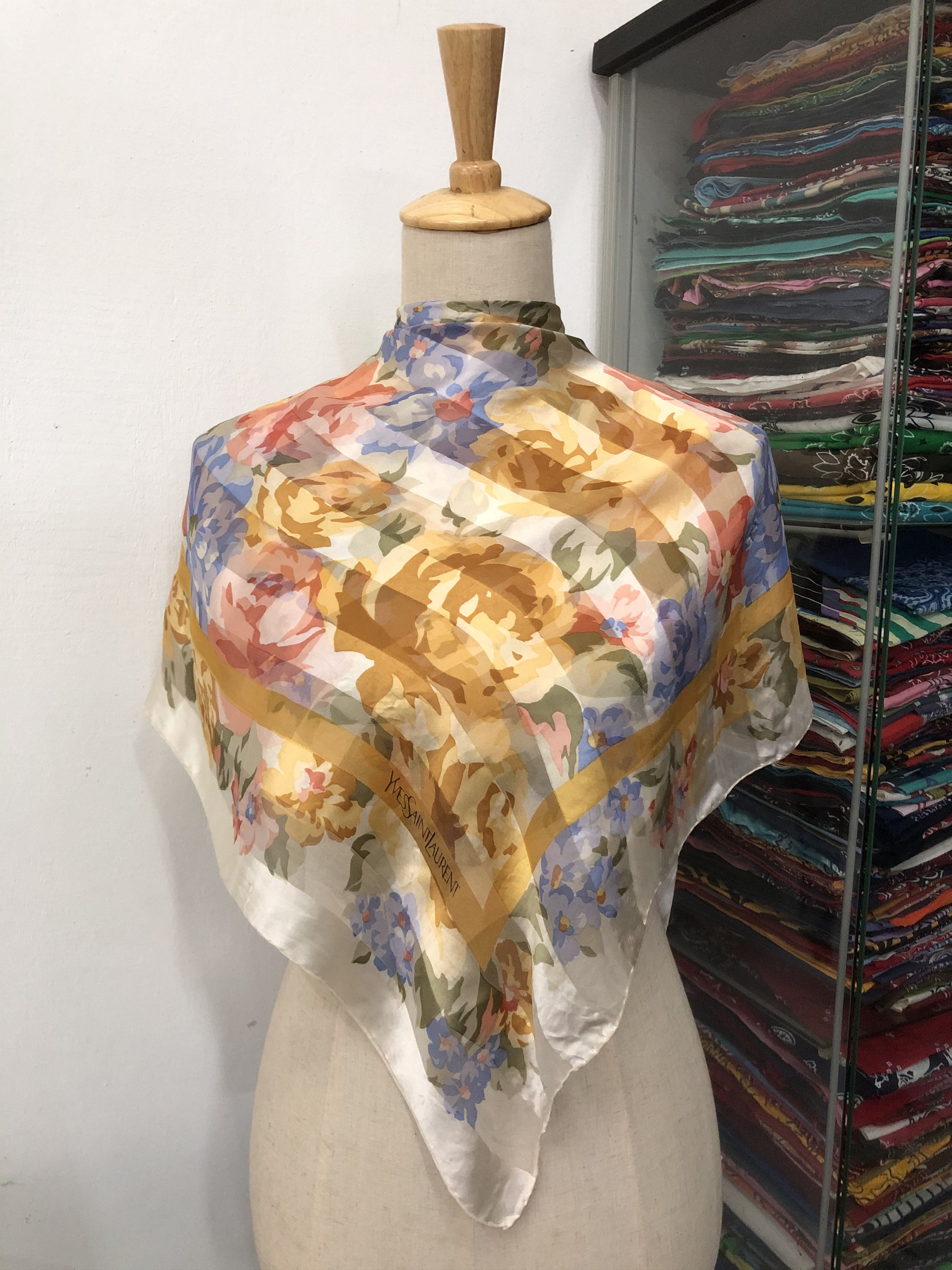 Vintage × Yves Saint Laurent Vintage Yves Saint Laurent Silk Scarf Size ONE SIZE - 1 Thumbnail