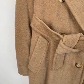 Max Mara Max Mara 101801 Brown Camel Wool Lapel Double Breasted Bel Size XS / US 0-2 / IT 36-38 - 4 Thumbnail