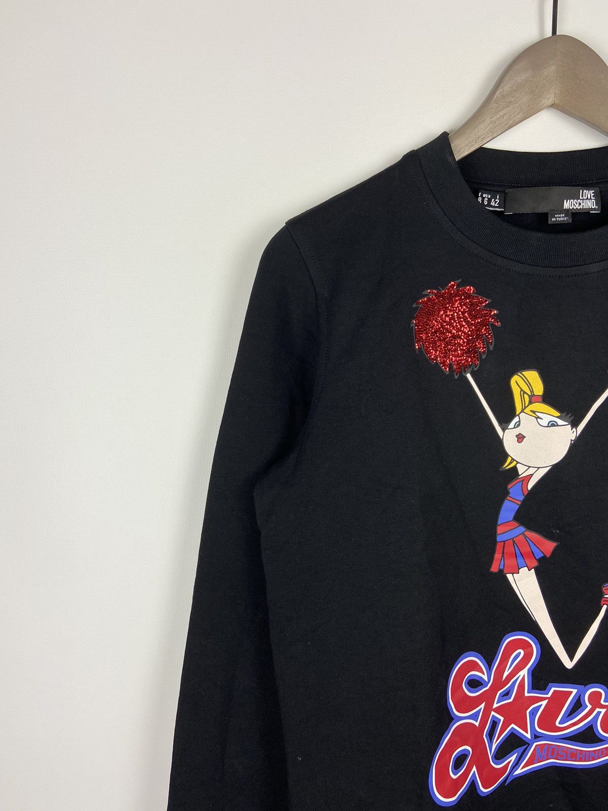 Love Moschino × Moschino Love Moschino Cheerleader Black Sweatshirt Luxury Size M / US 6-8 / IT 42-44 - 5 Thumbnail