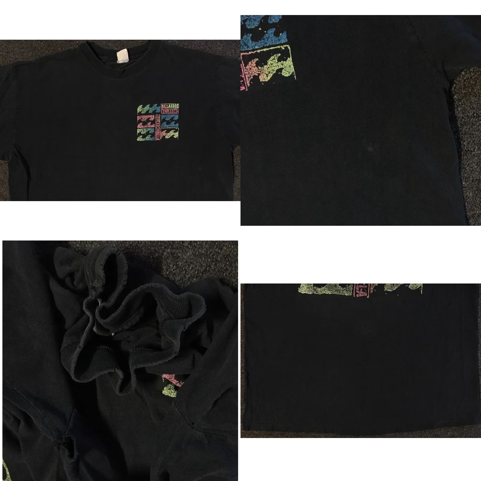 Billabong VINTAGE Billabong Shirt L Black Long Sleeve 80s 90s Thrashed Distressed Surf Skate Grunge Ocean Pacific Surfboard Boardriding Graphic Tee Mens Size US L / EU 52-54 / 3 - 9 Thumbnail