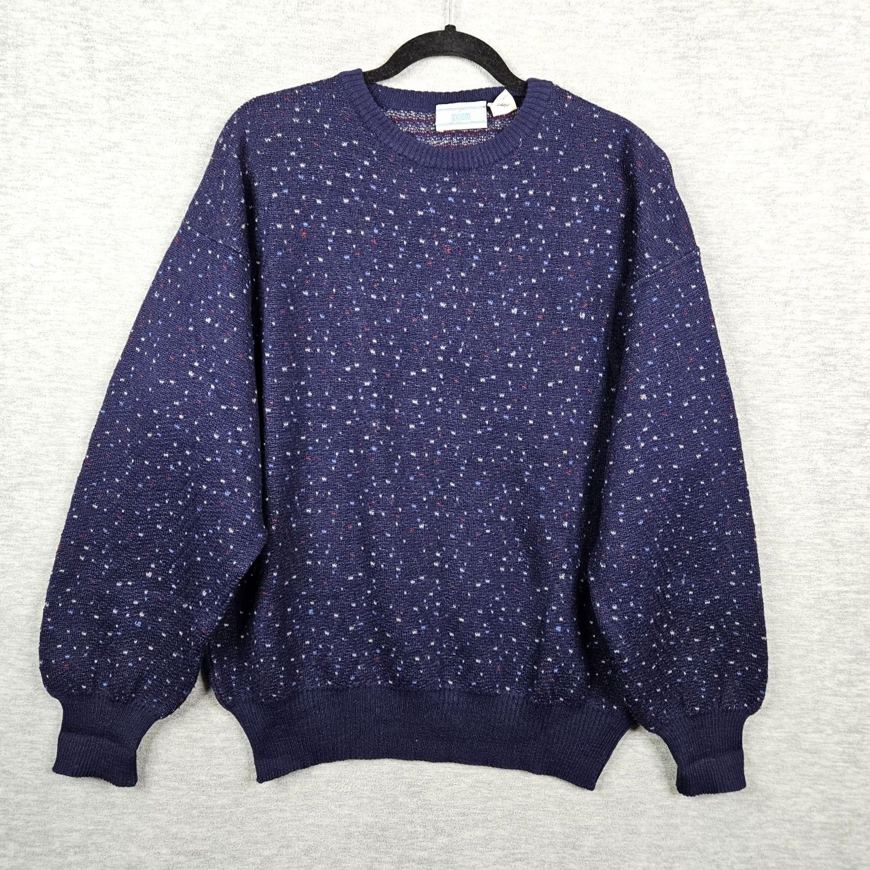 Vintage Axiom Mens Crew Neck Blue Pull over Long Sleeve Sweater L Knit Wool Acrylic Regular Size L Pullover Solid 90s Theme Size US L / EU 52-54 / 3 - 2 Thumbnail