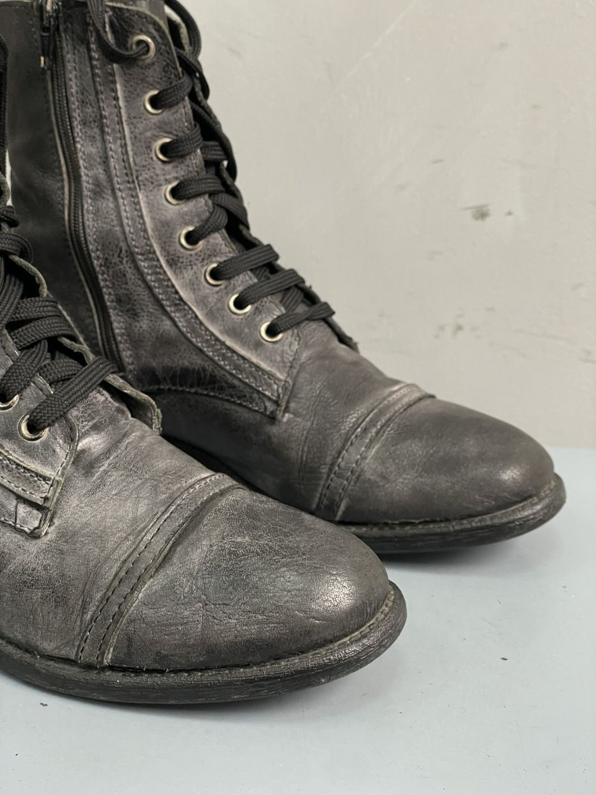 Dirk Bikkembergs Rare combat Bikkembergs style boots washed leather 90s Size US 8 / IT 38 - 9 Thumbnail