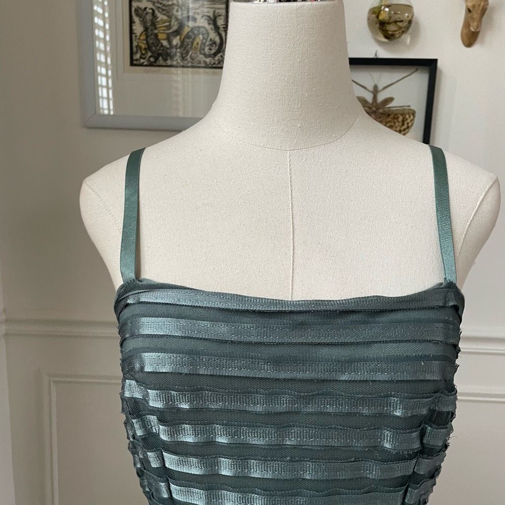 H&M H&M Green Contrast Ribbon Fit and Flare Dress S Size S / US 4 / IT 40 - 2 Thumbnail