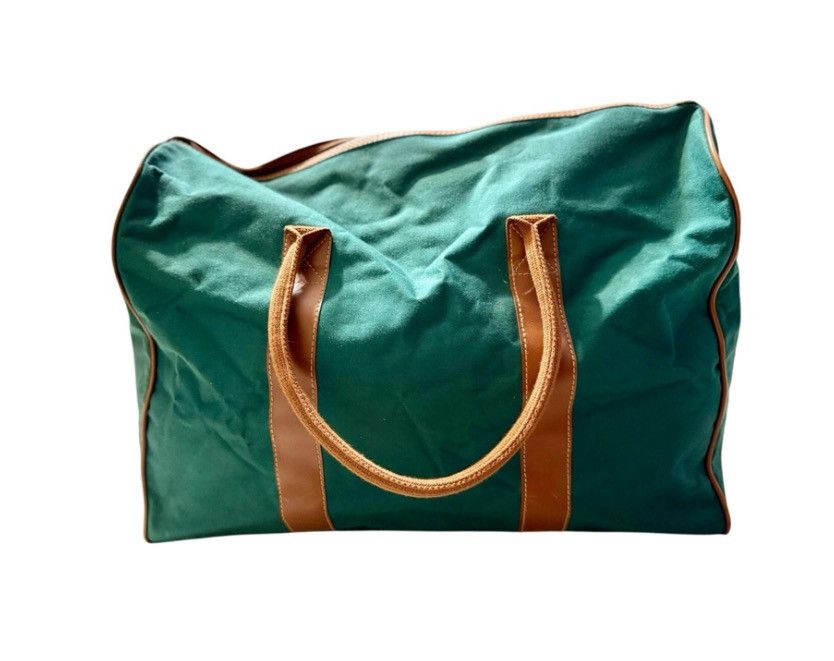 Polo Ralph Lauren VTG Polo Ralph Lauren Green & Tan Canvas Travel Duffle Bag Size ONE SIZE - 2 Thumbnail