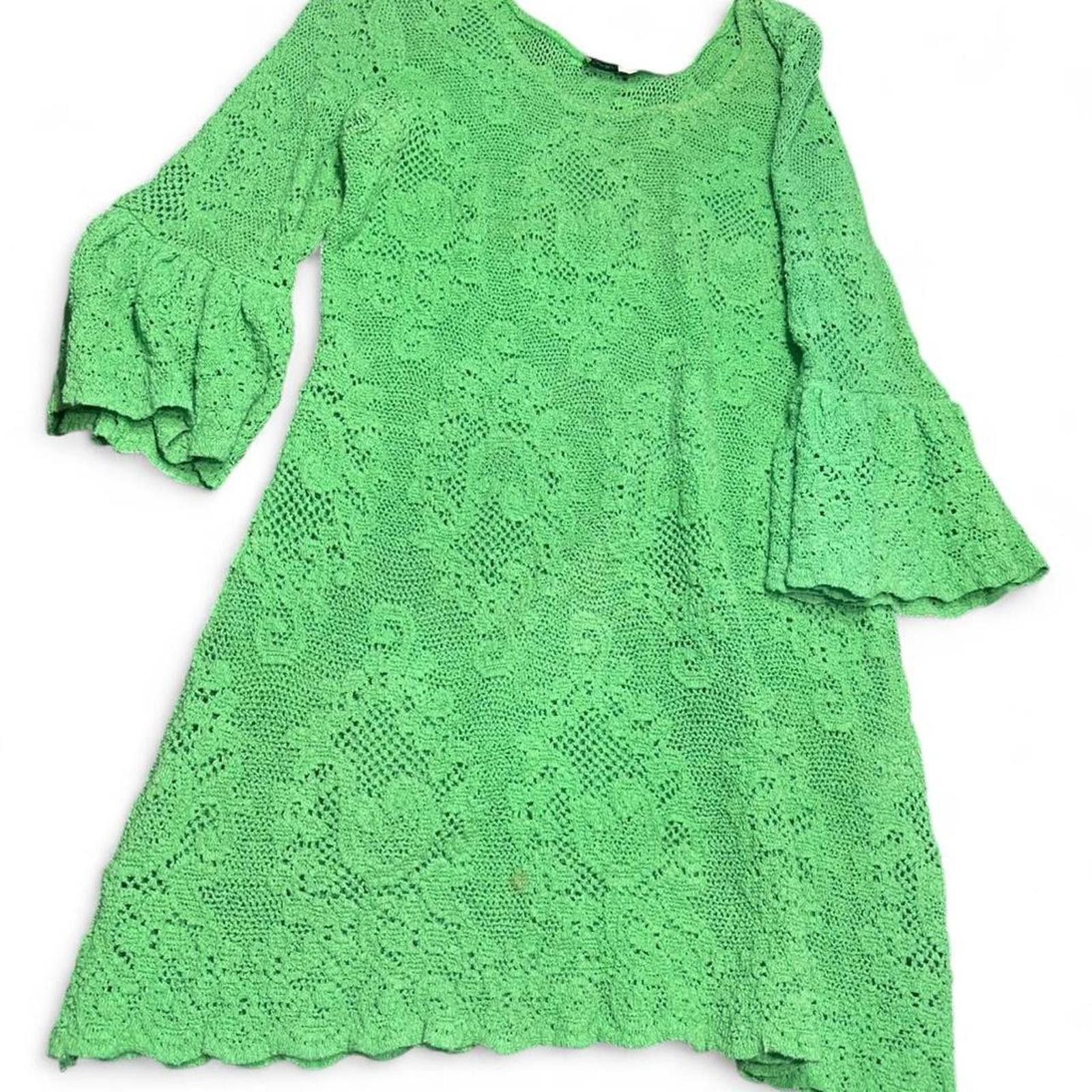 Other Green lace bell sleeve mini dress #festivalvibes Size L / US 10 / IT 46 - 1 Thumbnail