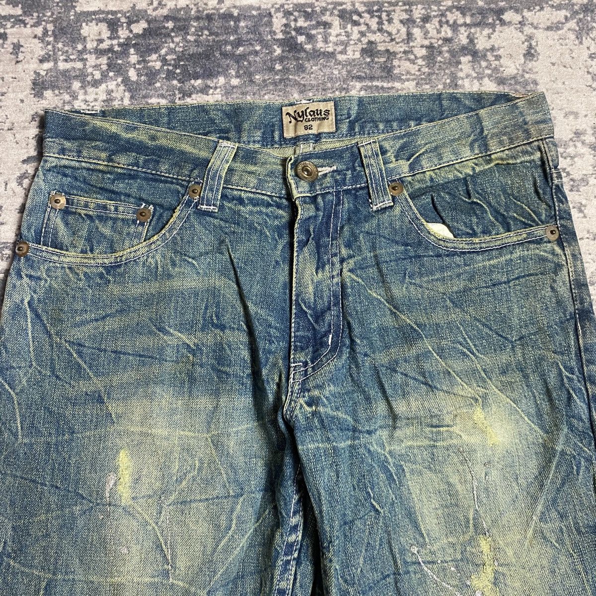 Tornado Mart Vintage Nylaus Raw Faded Splatter Flared Size US 32 / EU 48 - 4 Thumbnail