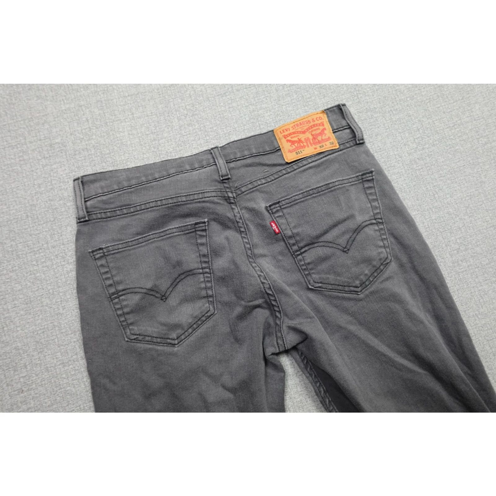 Levi's Levi's 511 Slim Fit Jeans Mens 32x32 Gray Charcoal Wash Denim Stretch Pants Size US 32 / EU 48 - 2 Thumbnail