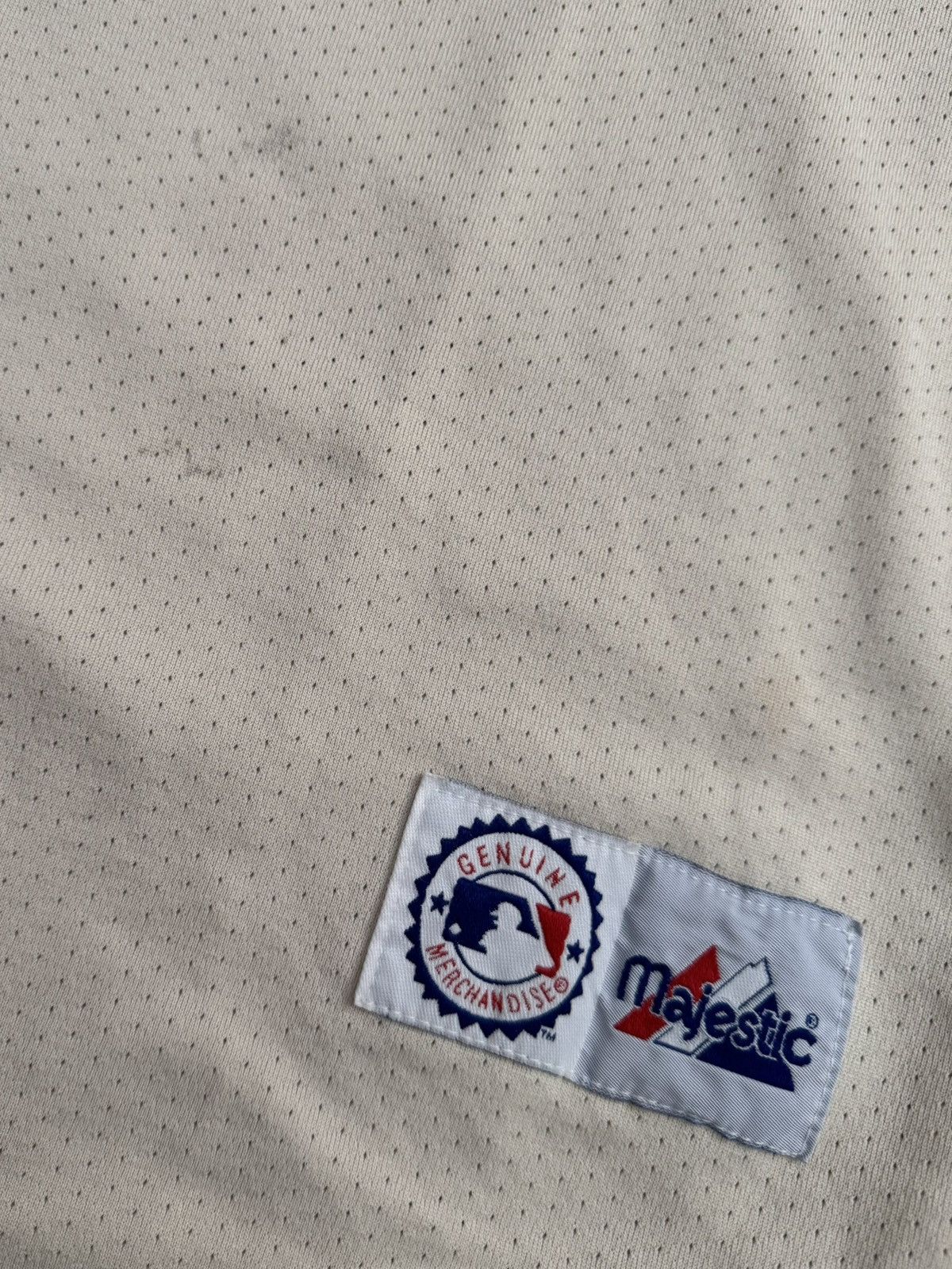 Majestic × Vintage Rare New York Yankees Cream Jersey Green Patched Logo 2XL Size US XXL / EU 58 / 5 - 2 Thumbnail