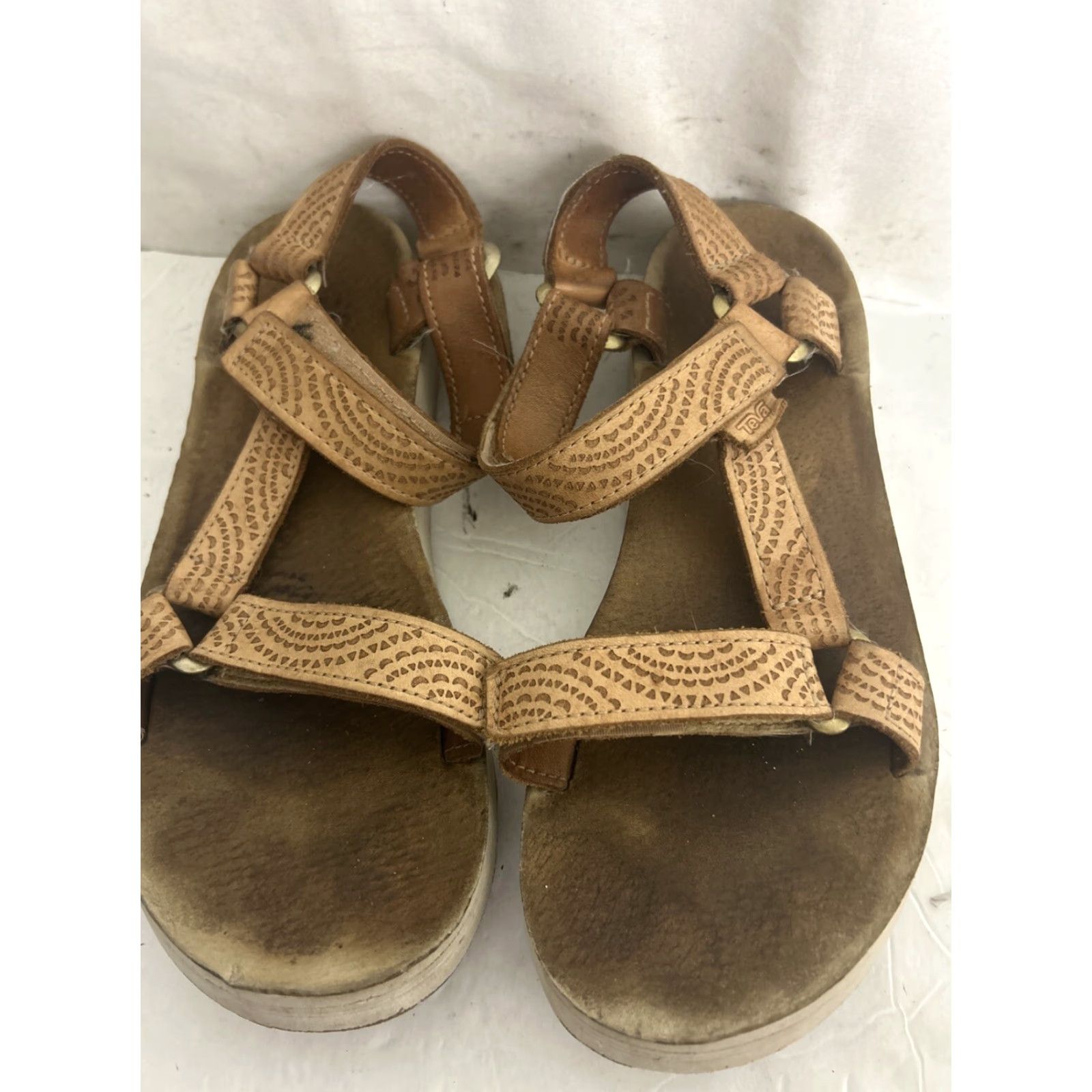 Teva VINTAGE Teva Midform Universal Sandal Women Brown Leather 8 US 37 EU Strappy Adjustable Hook & Loop Size US 4 / IT 34 - 7 Thumbnail