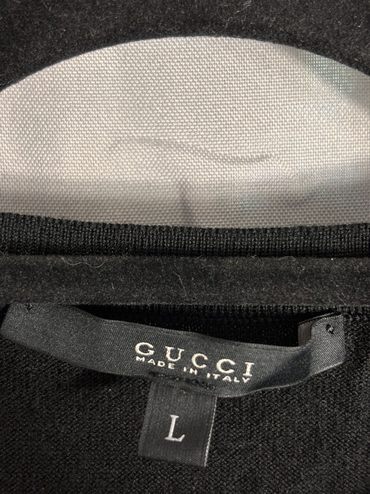Gucci Gucci Black Short Sleeve Knit Top Size L / US 10 / IT 46 - 2 Thumbnail