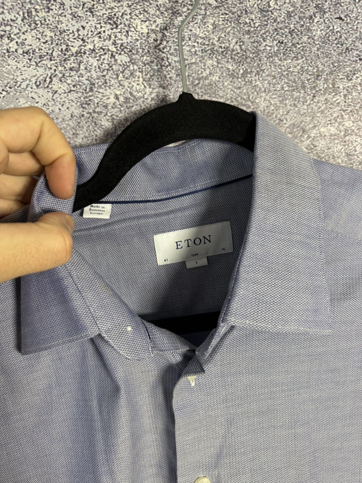 Eton ETON York Slim Formal Shirt Men’s Large Button Up Cutaway Size US L / EU 52-54 / 3 - 9 Thumbnail