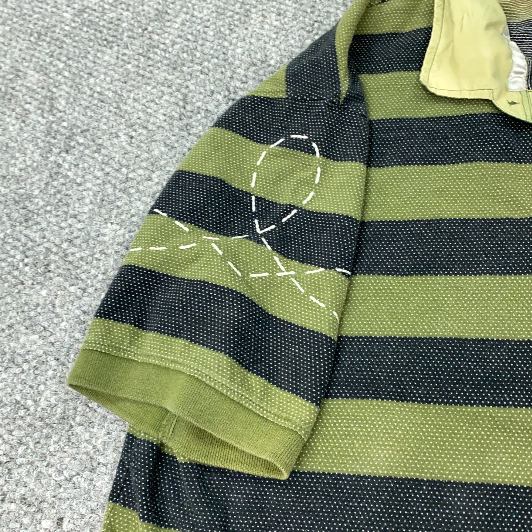 Rocawear VINTAGE Rocawear Polo Shirt Mens Large Green Striped 90s Grunge Hip Hop Mens Size US L / EU 52-54 / 3 - 7 Thumbnail