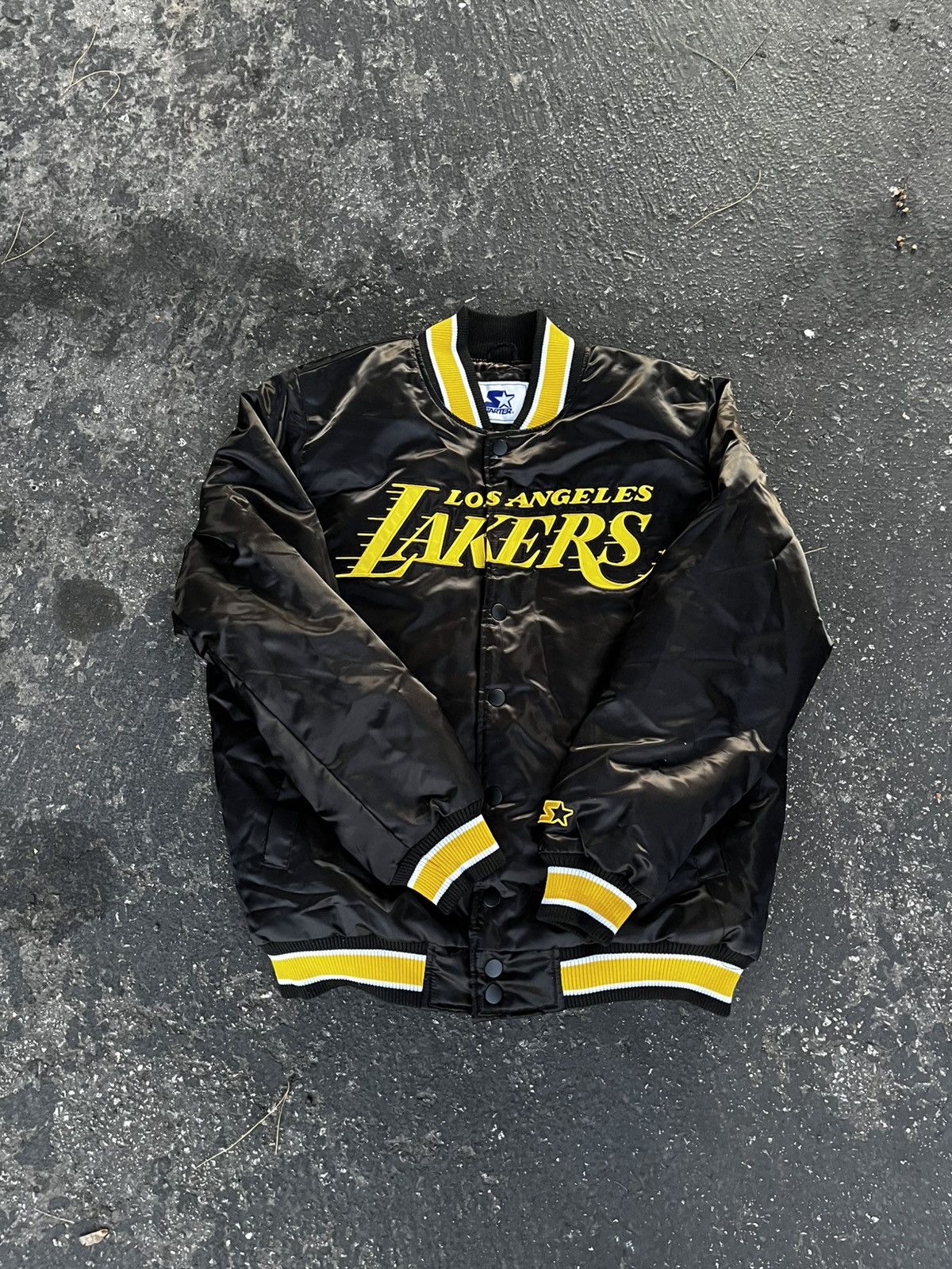 Vintage Los Angeles Lakers starter Black Satin Jacket