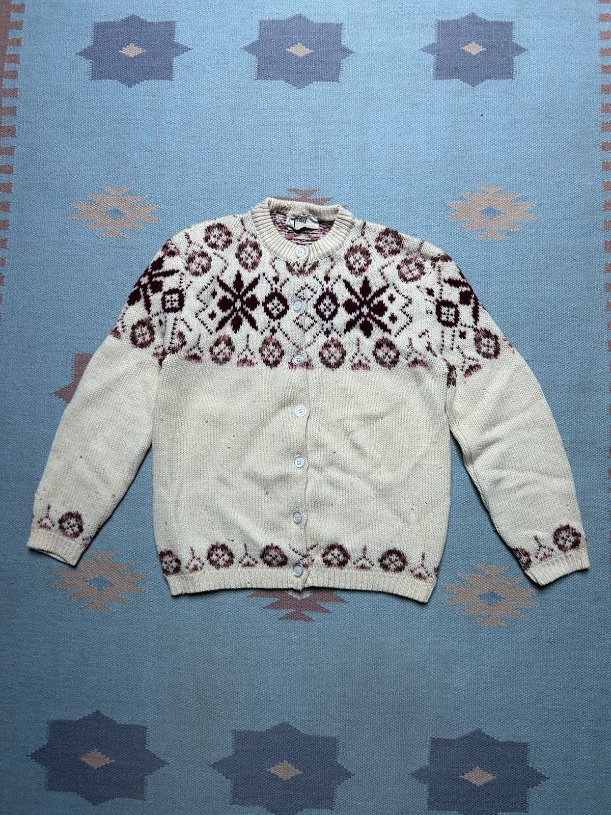 Vintage Vtg 1960s wool cardigan sweater Tami Icelandic Nordic M? Size M / US 6-8 / IT 42-44 - 1 Thumbnail