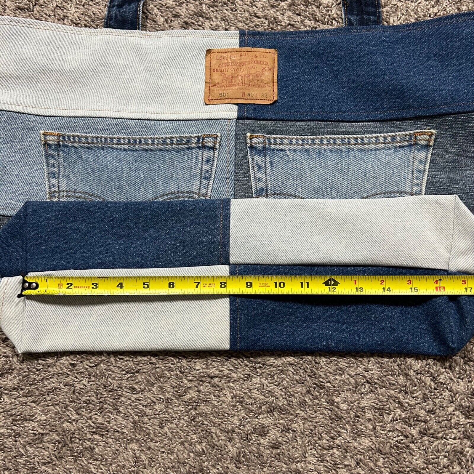 Handmade × Levi's Handmade Patchwork Denim Bag Oversized Tote Shoulder Bag Size ONE SIZE - 10 Thumbnail