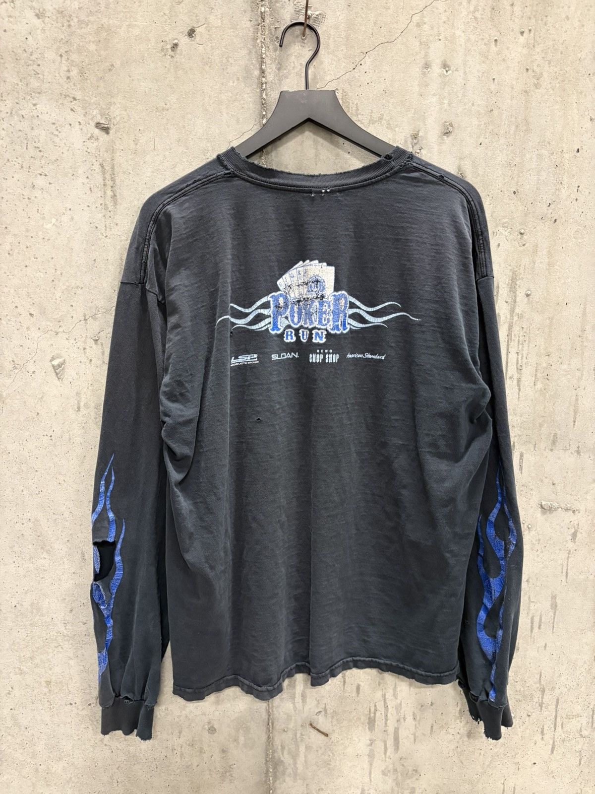 Vintage Vintage Poker Run Flame Shirt Faded Distressed Grunge Band Size US XL / EU 56 / 4 - 4 Thumbnail
